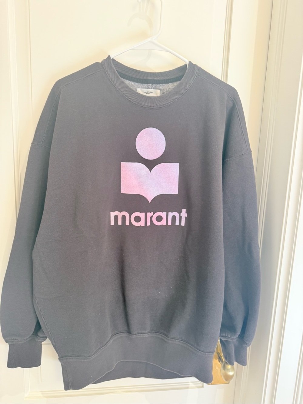 Isabel Marant Black Sweatshirt with Pink Logo